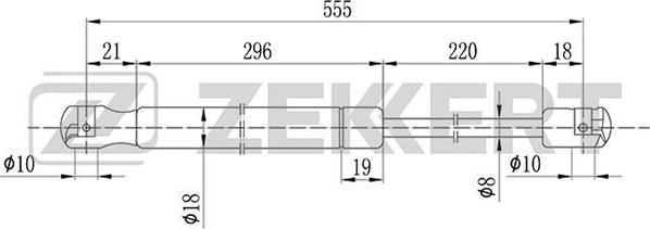 Zekkert GF-1652 - Vérin de hayon, de coffre cwaw.fr