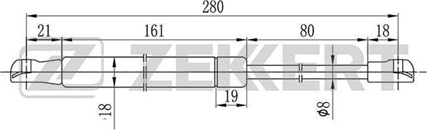 Zekkert GF-1609 - Vérin de hayon, de coffre cwaw.fr