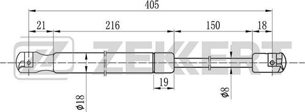 Zekkert GF-1605 - Vérin de hayon, de coffre cwaw.fr