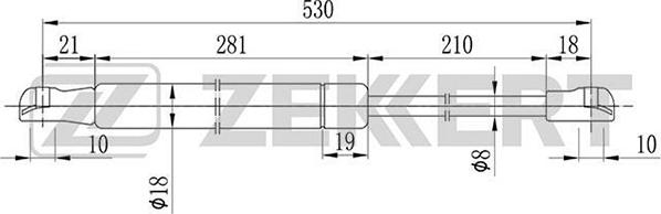 Zekkert GF-1678 - Vérin de hayon, de coffre cwaw.fr