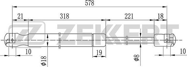 Zekkert GF-1098 - Vérin de hayon, de coffre cwaw.fr