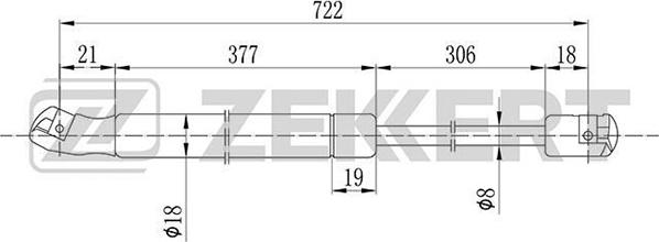 Zekkert GF-1064 - Vérin, capot-moteur cwaw.fr