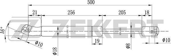 Zekkert GF-1074 - Vérin de hayon, de coffre cwaw.fr