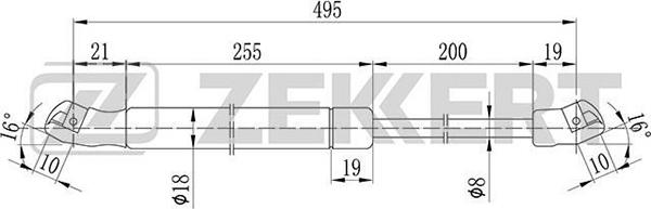 Zekkert GF-1073 - Vérin de hayon, de coffre cwaw.fr