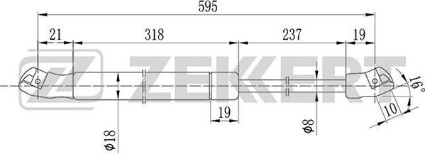 Zekkert GF-1169 - Vérin de hayon, de coffre cwaw.fr