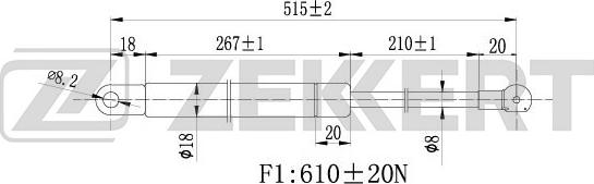 Zekkert GF-1167 - Vérin de hayon, de coffre cwaw.fr