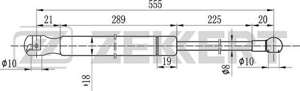 Zekkert GF-1109 - Vérin de hayon, de coffre cwaw.fr