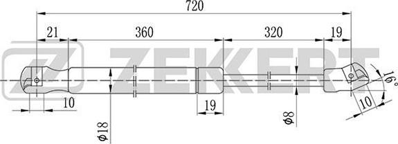 Zekkert GF-1113 - Vérin, capot-moteur cwaw.fr