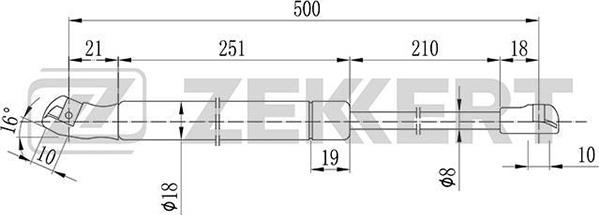 Zekkert GF-1180 - Vérin, capot-moteur cwaw.fr