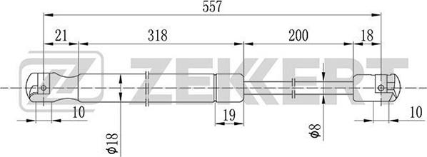 Zekkert GF-1130 - Vérin de hayon, de coffre cwaw.fr