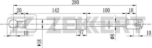 Zekkert GF-1125 - Vérin de hayon, de coffre cwaw.fr