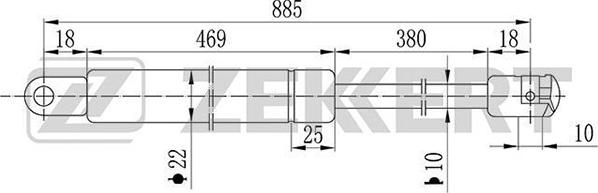 Zekkert GF-1122 - Vérin, capot-moteur cwaw.fr