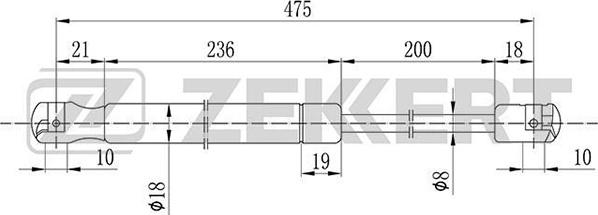 Zekkert GF-1176 - Vérin de hayon, de coffre cwaw.fr