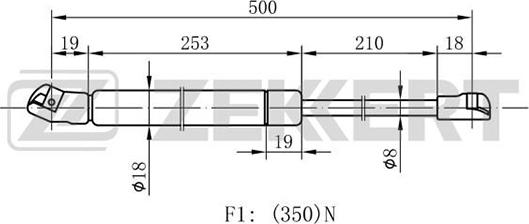 Zekkert GF-1178 - Vérin, capot-moteur cwaw.fr