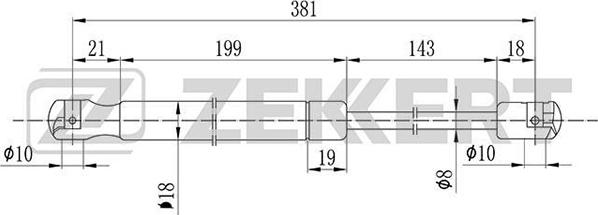 Zekkert GF-1899 - Vérin, vitre arrière cwaw.fr