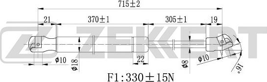 Zekkert GF-1863 - Vérin, capot-moteur cwaw.fr