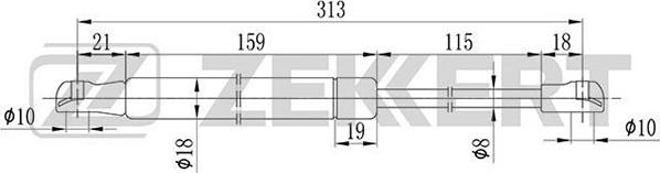 Zekkert GF-1815 - Vérin, capot-moteur cwaw.fr