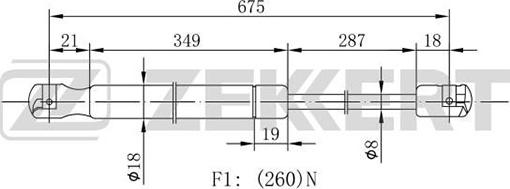 Zekkert GF-1827 - Vérin, capot-moteur cwaw.fr