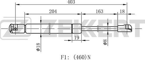 Zekkert GF-1352 - Vérin, capot-moteur cwaw.fr