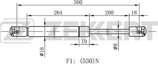 Zekkert GF-1755 - Vérin de hayon, de coffre cwaw.fr