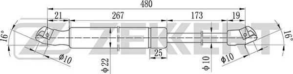 Zekkert GF-1705 - Vérin de hayon, de coffre cwaw.fr