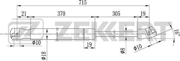 Zekkert GF-1730 - Vérin, capot-moteur cwaw.fr