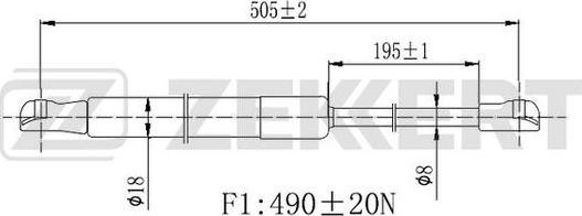 Zekkert GF-2454 - Vérin de hayon, de coffre cwaw.fr