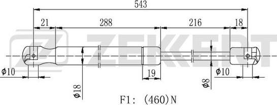 Zekkert GF-2451 - Vérin de hayon, de coffre cwaw.fr