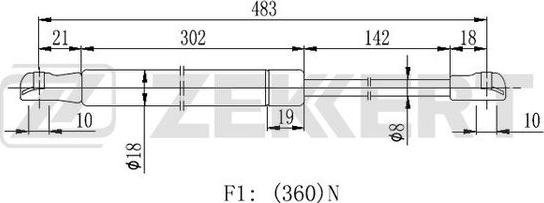 Zekkert GF-2461 - Vérin de hayon, de coffre cwaw.fr