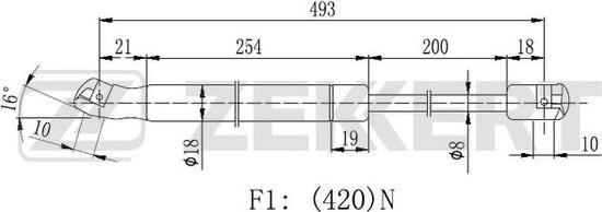 Zekkert GF-2413 - Vérin de hayon, de coffre cwaw.fr