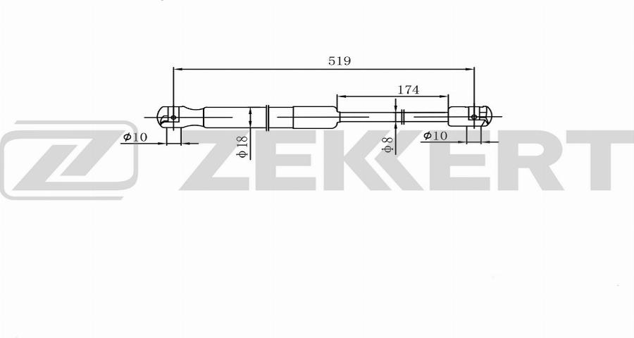 Zekkert GF-2599 - Vérin de hayon, de coffre cwaw.fr