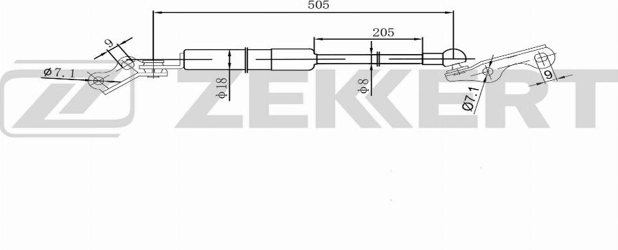 Zekkert GF-2580 - Vérin de hayon, de coffre cwaw.fr