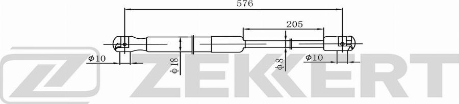 Zekkert GF-2583 - Vérin de hayon, de coffre cwaw.fr