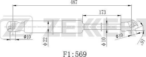 Zekkert GF-2536 - Vérin de hayon, de coffre cwaw.fr