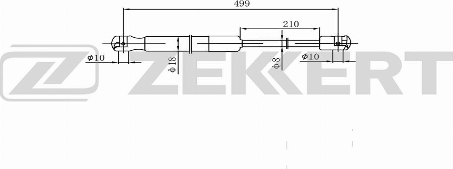 Zekkert GF-2610 - Vérin de hayon, de coffre cwaw.fr