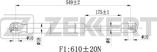 Zekkert GF-2096 - Vérin de hayon, de coffre cwaw.fr