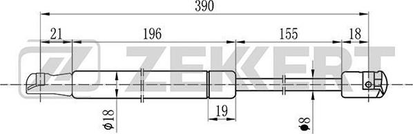 Zekkert GF-2088 - Vérin, capot-moteur cwaw.fr