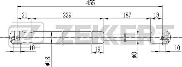 Zekkert GF-2087 - Vérin, capot-moteur cwaw.fr