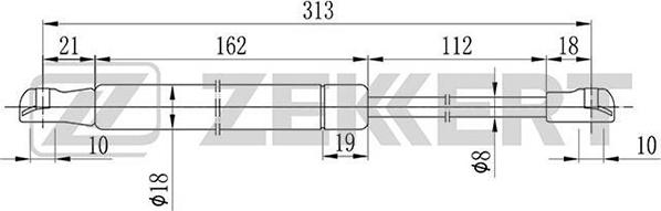 Zekkert GF-2026 - Vérin, capot-moteur cwaw.fr