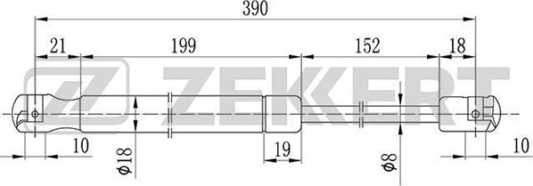 Zekkert GF-2075 - Vérin, capot-moteur cwaw.fr