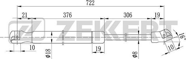 Zekkert GF-2078 - Vérin, capot-moteur cwaw.fr