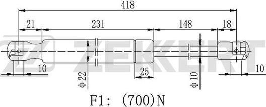 Zekkert GF-2190 - Vérin de hayon, de coffre cwaw.fr