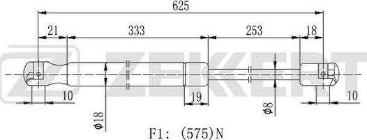 Zekkert GF-2162 - Vérin de hayon, de coffre cwaw.fr