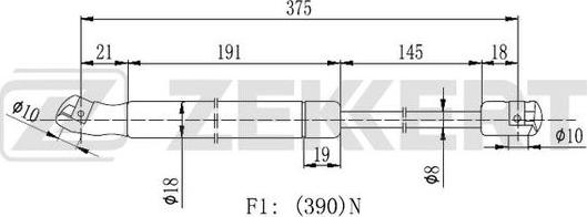 Zekkert GF-2136 - Vérin de hayon, de coffre cwaw.fr