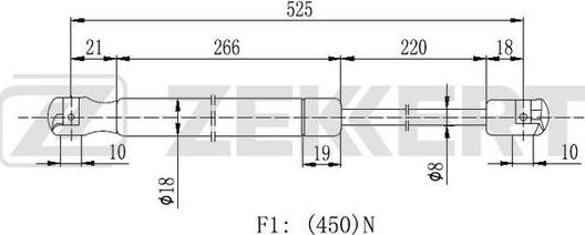 Zekkert GF-2125 - Vérin de hayon, de coffre cwaw.fr