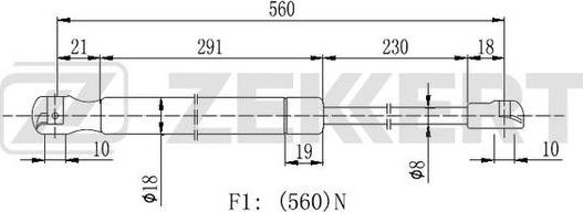 Zekkert GF-2322 - Vérin de hayon, de coffre cwaw.fr