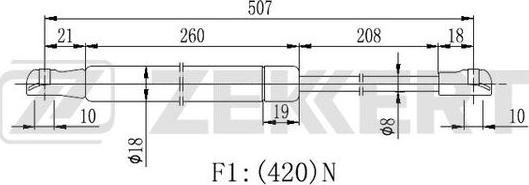 Zekkert GF-2203 - Vérin de hayon, de coffre cwaw.fr