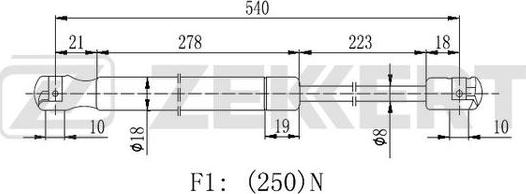 Zekkert GF-2214 - Vérin, capot-moteur cwaw.fr