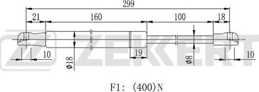 Zekkert GF-2211 - Vérin, capot-moteur cwaw.fr