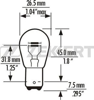 Zekkert LP-1089 - Ampoule, feu stop / feu arrière cwaw.fr